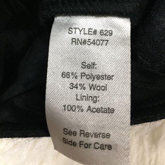 CAbi Charcoal Grey Andy’s Mini Skirt Wool Blend Side Pockets Size 4 - Picture 7 of 7